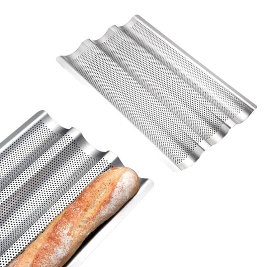 Stekebrett for baguette i rustfritt stål Stekebrett for baguette i rustfritt stål