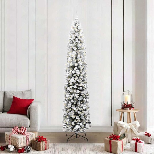  Kunstig juletre med 300 LED grønn 210 cm PVC og stål og plast