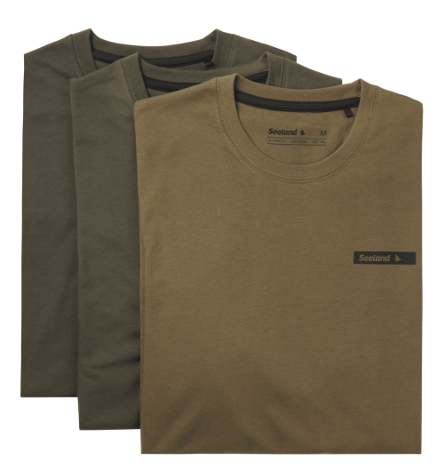 Seeland T skjorte 3 pak Herre Pine Green/Military Olive/Grape Leaf S S