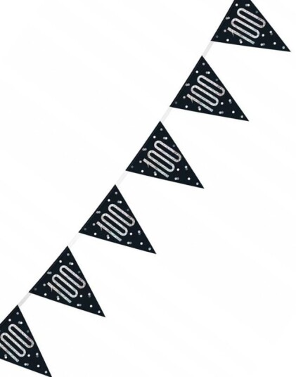 100 års Feiring Svart Holografisk Banner 274 cm