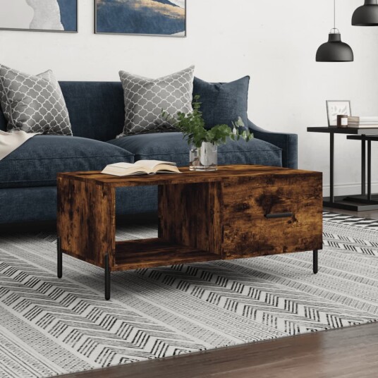 Salongbord røkt eik 90x50x40 cm konstruert tre 8720845441456