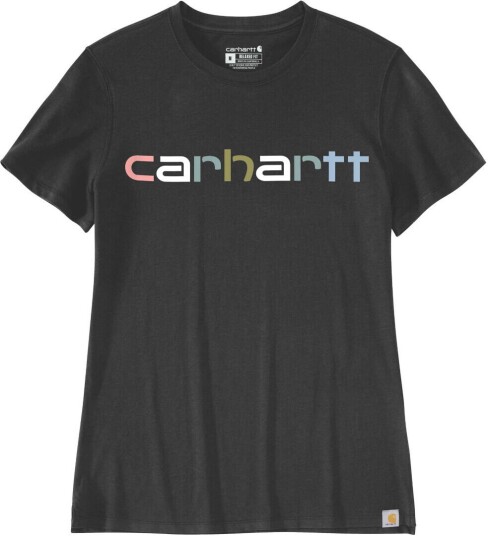 Carhartt Relaxed Fit Lightweight Multi Color Logo Graphic T-skjorte til damer XL Svart Carhartt Relaxed Fit Lightweight Multi Color Logo Graphic T-skjorte til damer XL Svart
