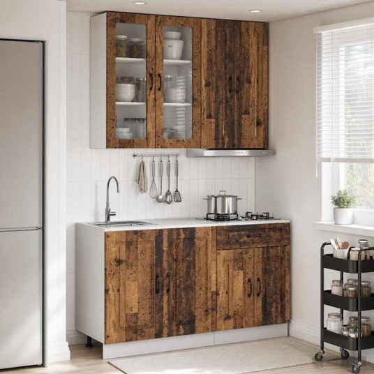 vidaXL Kjøkken enhet KALMAR 4 pcs Gammelt tre Konstruert tre vidaXL Kjøkken enhet KALMAR 4 pcs Gammelt tre Konstruert tre