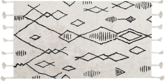Kebir Bomullsteppe 80x150 cm - Svart/hvit