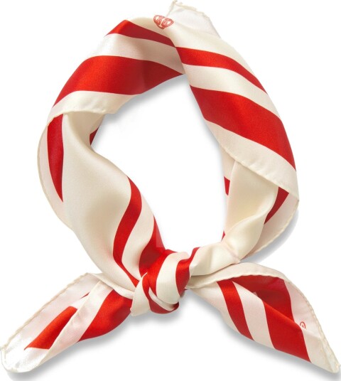 Gant Striped Silk Scarf Cream ONE SIZE