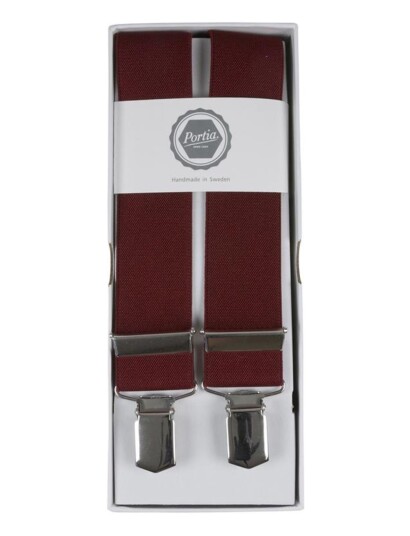 Portia 1924 Solid Suspenders - Burgundy - ONE SIZE