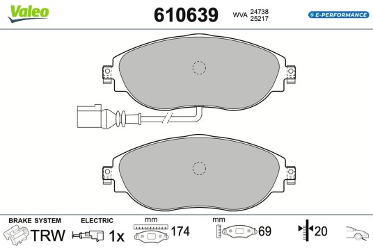 VALEO 610639 Bremseklosser