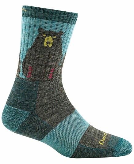 Darn Tough Bear Town W Micro Crew Lightweight W/cushion Aqua Aqua female L Darn Tough Bear Town W Micro Crew Lightweight W/cushion Aqua Aqua female L