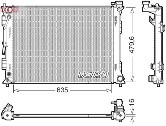 Radiator, motorkjøling DENSO DRM43020