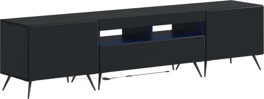 vidaXL 5 delt LED TV skap Svart Konstruert tre