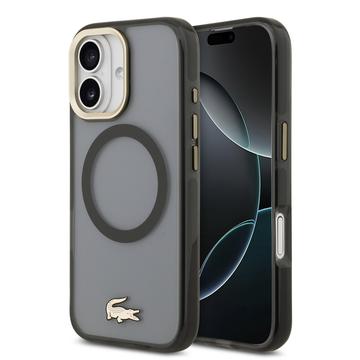 Lacoste iPhone 17 Frosted Finish Gold Logo Hybrid-deksel - MagSafe-kompatibel - Svart