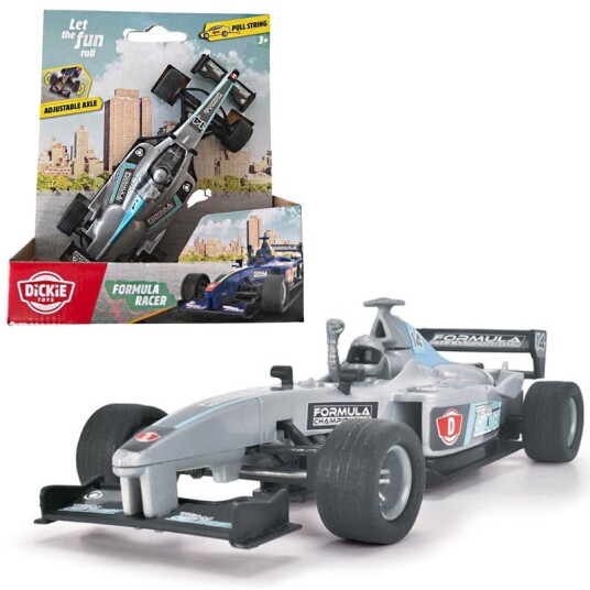 Dickie Toys Formel 1 Racerbil sølv med opptrekksfunksjon Dickie Toys Formel 1 Racerbil sølv med opptrekksfunksjon