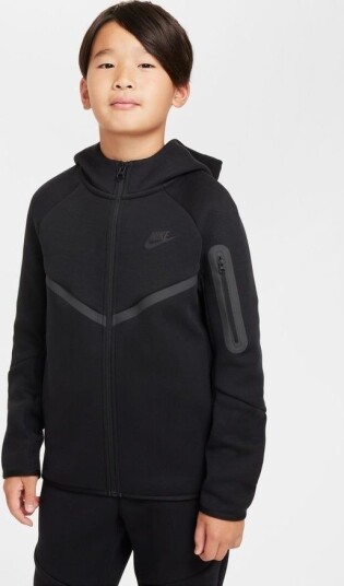 Nike Hettegenser Nsw Tech Fleece Fz   Svart Barn størrelse XS: 122 128 cm