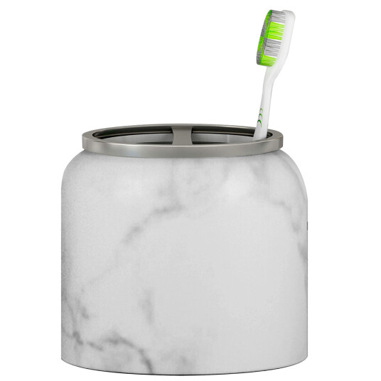 Nu ståltannbørsteholder Sølvmarmorfinish