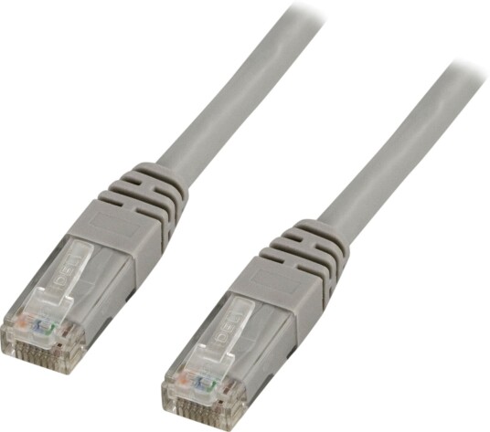 Deltaco Cat5e U/UTP Nettverkskabel 3m Grå med RJ-45 Hankjønn