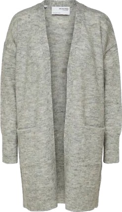 Selected Femme Lulu New Ls Knit Long Cardigan - Light Grey Melange XS