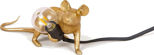 Seletti Mouse Lop Liggende Bordlampe Gull Seletti Mouse Lop Liggende Bordlampe Gull