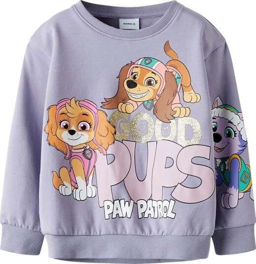 Name It Lavender Gray Nmfjara Paw Nreg Sweat Bru Noos Cplg 110
