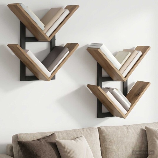 vidaXL Vegghengt Flytende Hylle 2 stk. Artisan eik 43 x 15 x 47 cm
