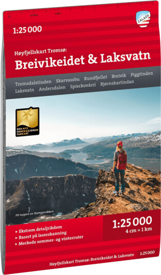 Calazo förlag Høyfjellskart Tromsø: Breivikeidet Laksvatn 1:25.000 OneSize, NoColour Calazo förlag Høyfjellskart Tromsø: Breivikeidet Laksvatn 1:25.000 OneSize, NoColour