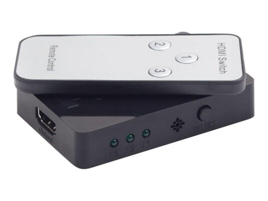 Gembird Cablexpert HDMI-bryter med 3 porter og fjernkontroll