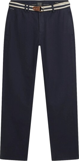 Scotch & Soda Warren Cotton Blend Twill Belted Chino   401 SKY CAPTAIN   36 x 34