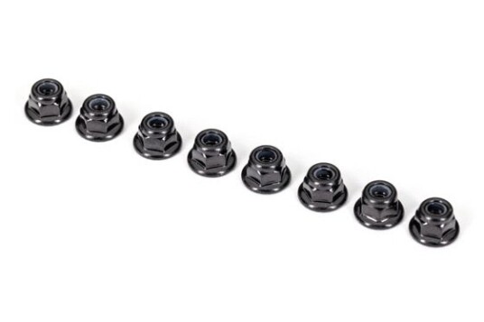 Traxxas TRX-2744X Locknut M3 Flanged Black (8)
