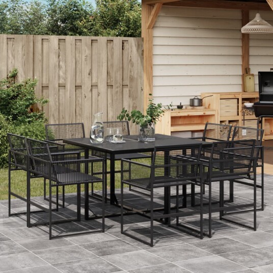  Hagespisegruppe 9 deler svart polyrotting 3295038