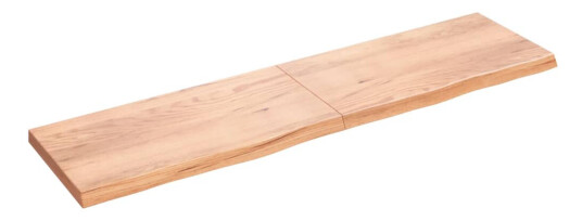 vidaXL Vegghylle lysebrun 200x50x6 cm behandlet heltre eik