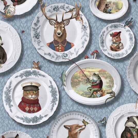 Holden Décor Vintage Tea Party Animals Wallpaper Holden Décor Vintage Tea Party Animals Wallpaper