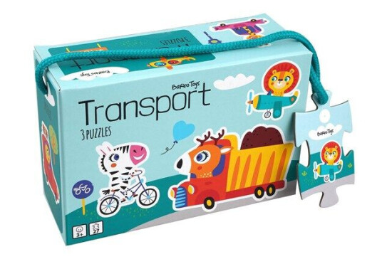 Barbo Toys Little Bright Ones - 3 Puzzles - Transport