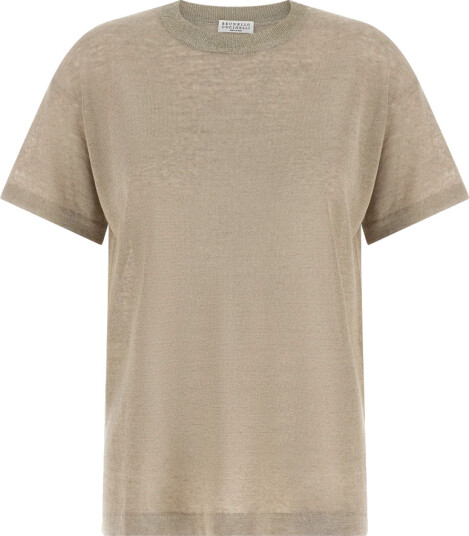 Brunello Cucinelli Dame Strikkevarer Beige XL,
