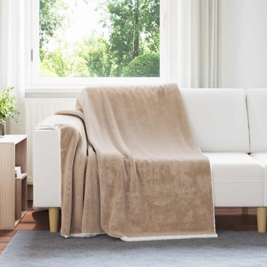 vidaXL Kastteppe Kamel 150 x 200 cm Fleece