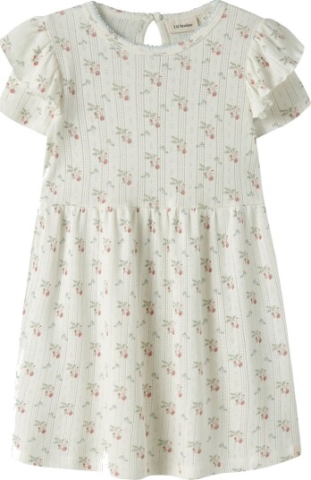 Lil" Atelier Kjole Duna Hullmønster NmfRachello Coconut  Lil Atelier 7 år 122 Kjole Hvit