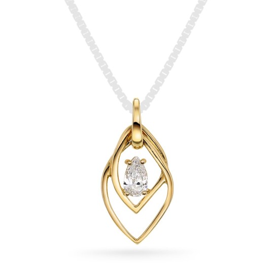 Pan Jewelry Anheng i 585 gult gull med zirkonia Pan Jewelry Anheng i 585 gult gull med zirkonia