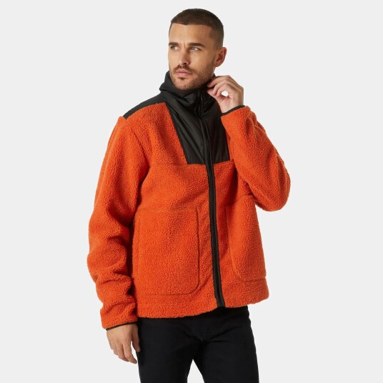 Helly Hansen Explorer Børstet Fleecejakke Herre Oransje Svart M Helly Hansen Explorer Børstet Fleecejakke Herre Oransje Svart M