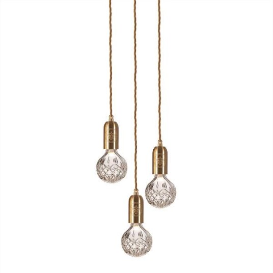 Lee Broom Crystal Bulb Taklampe 3 Stk Klar/ Messing Lee Broom Crystal Bulb Taklampe 3 Stk Klar/ Messing