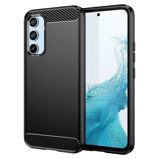 INCOVER Samsung Galaxy A54 (5G) Brushed Carbon Fiber Fleksibelt Plast Deksel - Svart