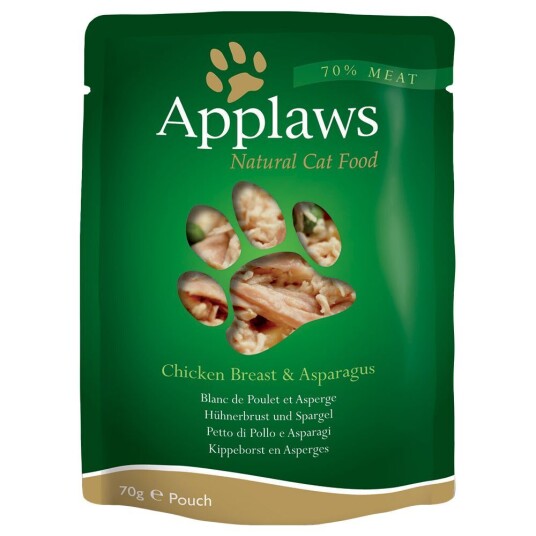 Økonomipakke Applaws Cat Natural i buljong 48 x 70 g - Kyllingbryst med asparges