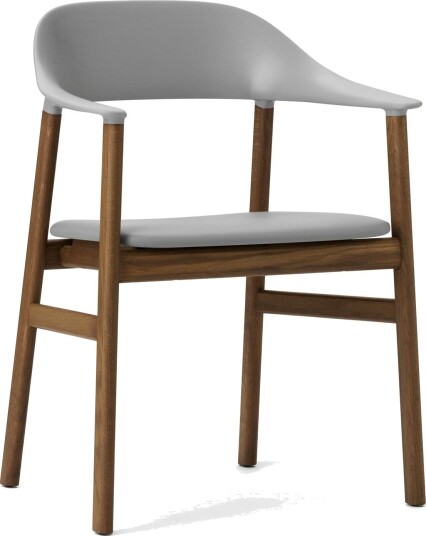 Normann Copenhagen Herit Spisestol med Armlener Skinntrukket Røkt Eik/ Grå