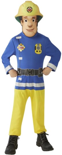 Brannmann Sam kostyme 6 år 116 cm heldrakt og maske