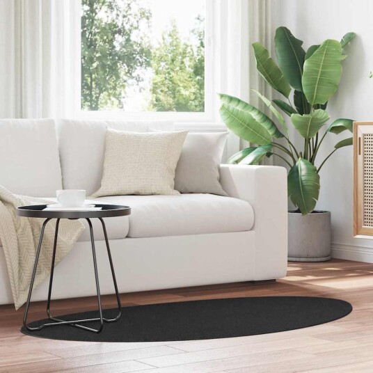Teppe Svart 80 x 150 cm Polyester Teppe Svart 80 x 150 cm Polyester