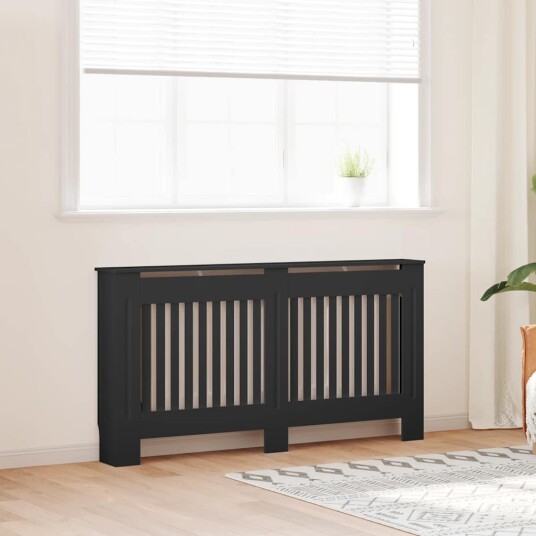  Radiatordeksel svart 152x19x81,5 cm MDF