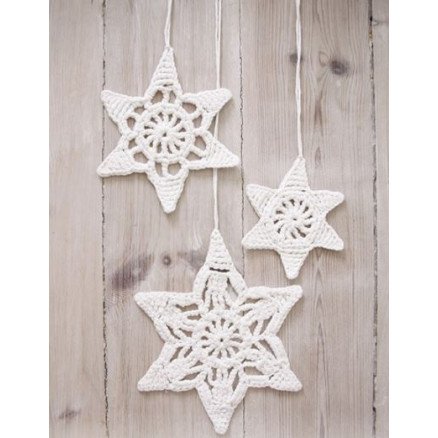 Drops Garnstudio Wishing Stars by DROPS Design Julestjerner Hekleoppskrift 3 størrelser