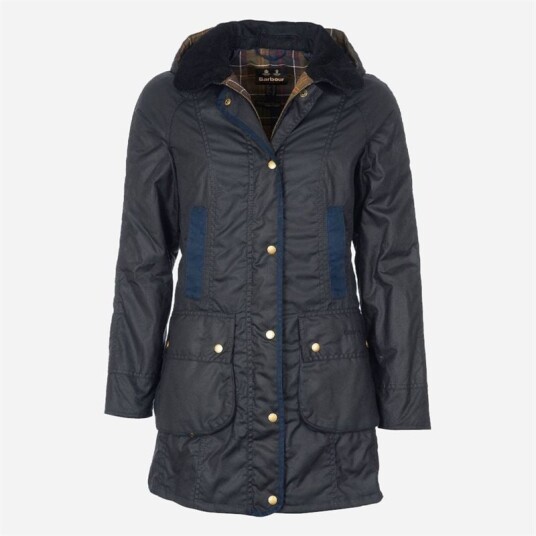 Barbour Bower Wax Navy/classic UK 16