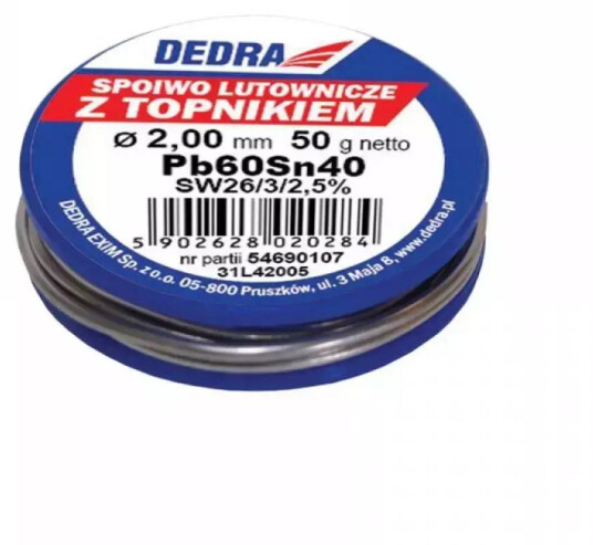 Dedra 31L42005 Loddetinn Med Kolofonium 2,0 mm 50 g