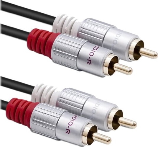 Qoltec Lydkabel Rca X 2 Hann Til Rca X 2 Hann 50 Cm Svart