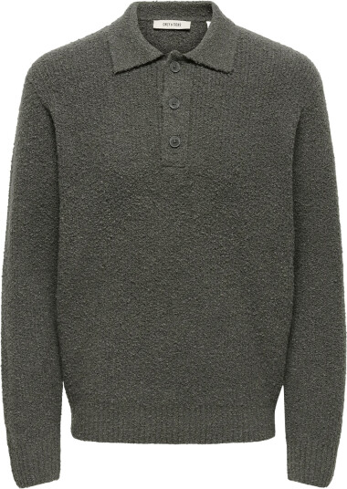 ONLY & SONS Onsdale Rlx Ls Polo Knit Noos Khaki green M ONLY & SONS Onsdale Rlx Ls Polo Knit Noos Khaki green M