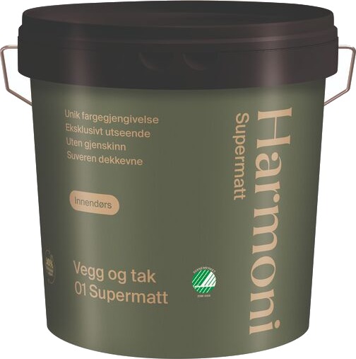 Harmoni Veggmaling Supermatt Hvit 2,7l
