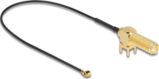 Delock Antennekabel Sma Hunn 90° Pcb Til Mhf I 25 Cm Koaksial Svart
